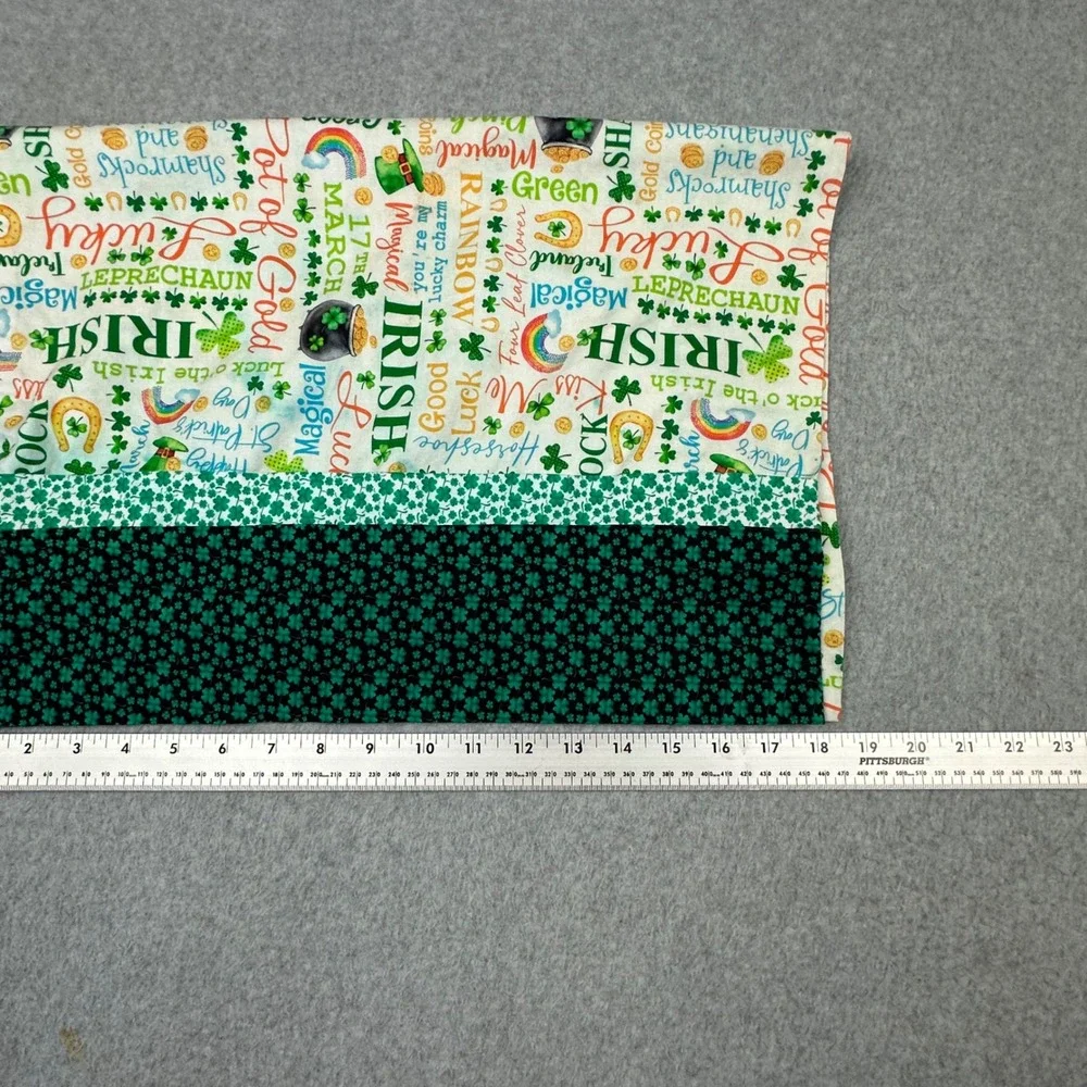 St Patricks Day Irish Shamrock Pot of Gold Pillowcase Green White Standard Size